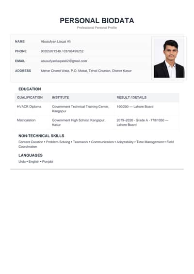 Need  urgent in Lahore