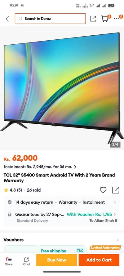 tcl led tv s5400 contact 03073836395
