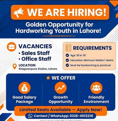 NEED MALE AND FEMALES STAFF FOR OFFICE WORK AND ONLINE WORK