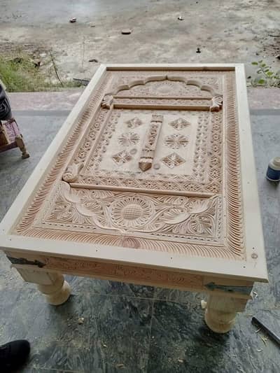 coffee  single and table set in pure wooden Swati and painting designs
