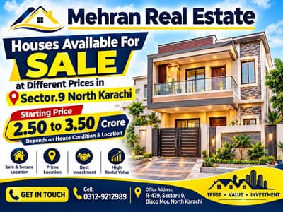 Houses Available For Sale In Sector. 9 North Karachi