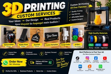 Professional 3D Printing Services – All Over Pakistan
