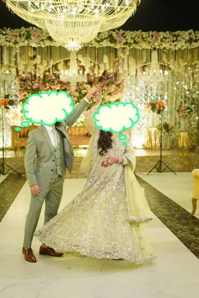 Bridal walima maxi for sale 1 time used good flair no damage olive clr
