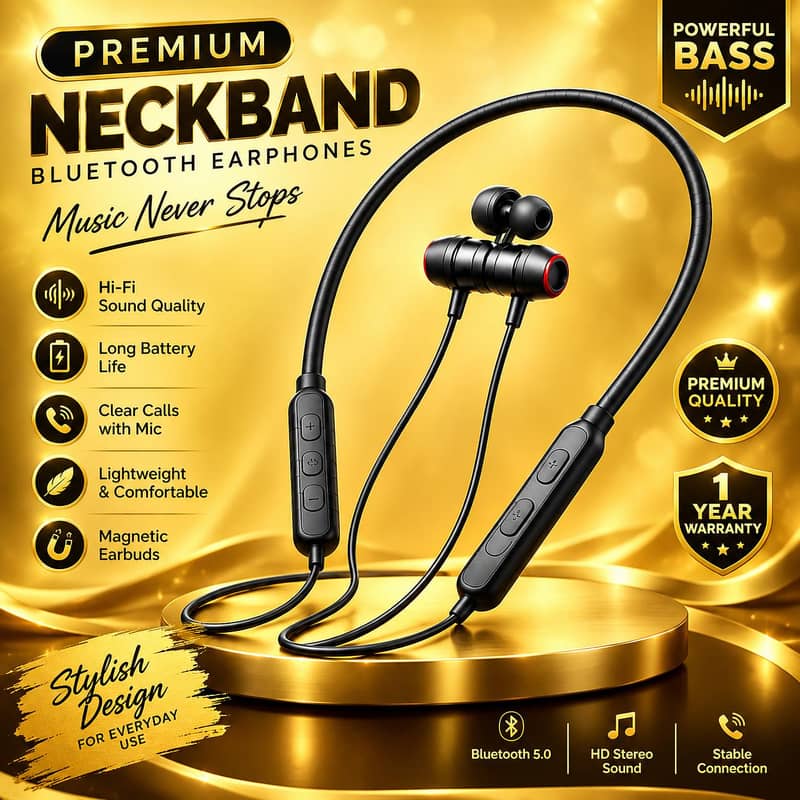 Wireless Neckband Bluetooth 0
