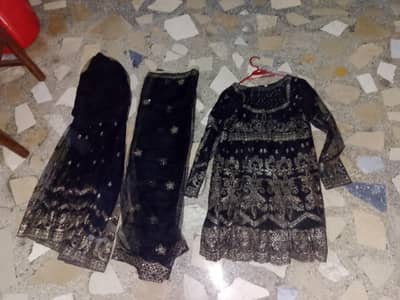 black Sharara with beautiful work on net only 1000