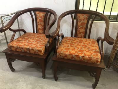 Wooden Sofa Set for Sale – Classic Design | 3 Seater + 2 Chairs