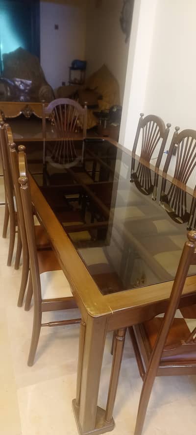8 chairs sheesham wooden dining table