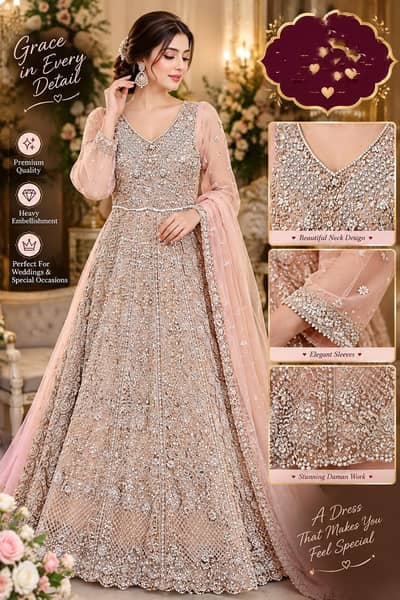 Luxury Bridal maxi | walima dress | wedding dress | bridal maxi |