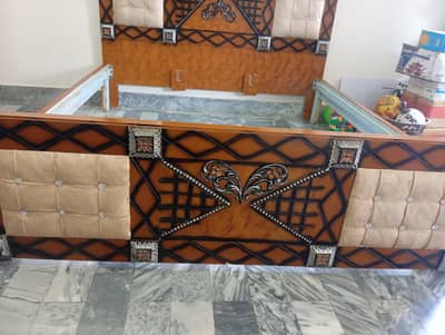 Bed with Side table and Dressing table