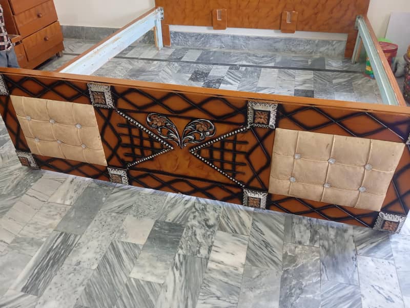 Bed with Side table and Dressing table 3
