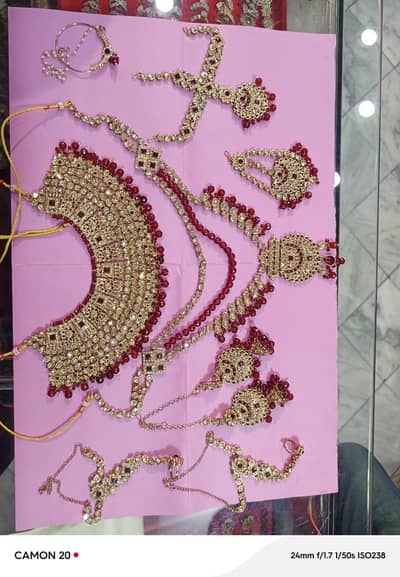 Royal Maroon Bridal Dulhan Set - Full Kundan Choker Set