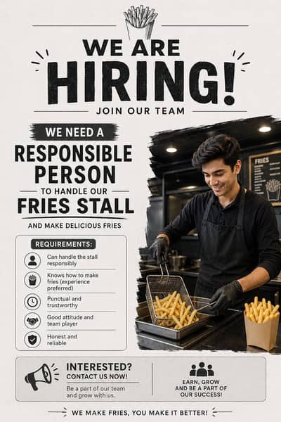 for my fries stall