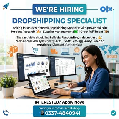 Hiring — Dropshipping Specialist (Evening Shift)