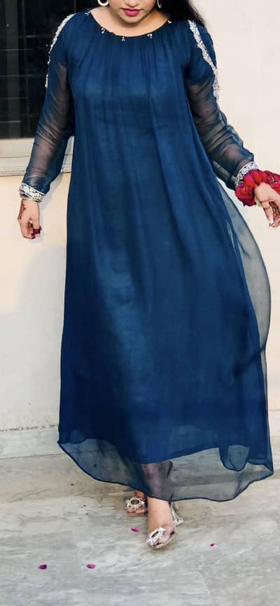 Chiffon blue frock