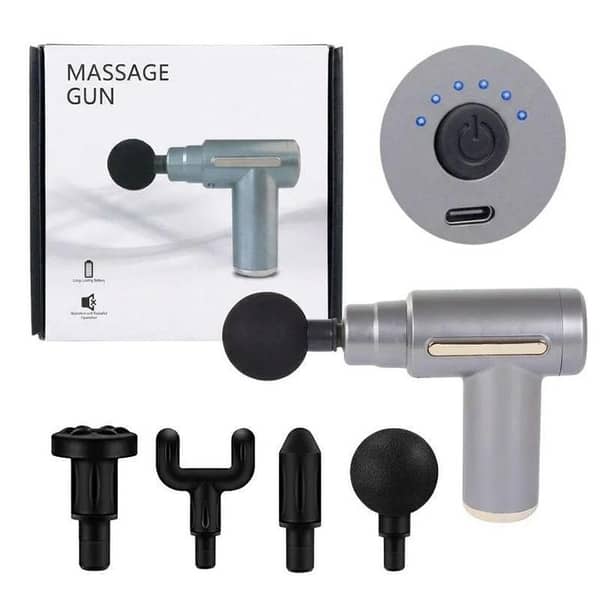 Deep Tissue Muscle Massage Gun | Fascia Relaxation Massage Gun with 6 Speed Levels & 4 Massage Heads