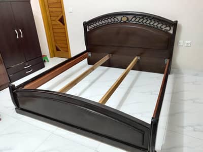Thick wooden bed frame (bed stead)