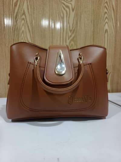 Elegant Tan Brown Ladies Handbag with Stylish Lock - Brand New