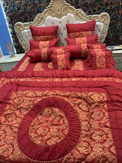 Outstanding 14 pcs Bridel Bed Silk Jacquard Free Home Delivery