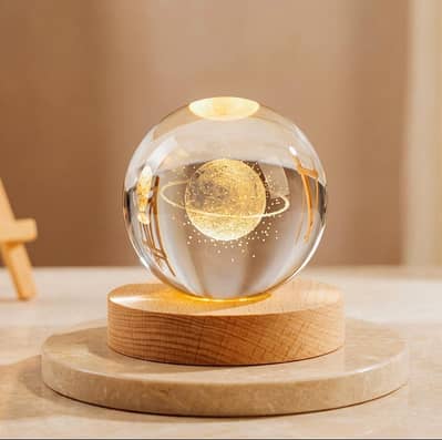 Brand New 3d Crystal Ball Lamp with Golden Glow - Limited time Offer