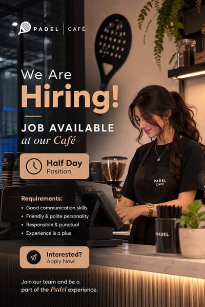 Job at padel cafe