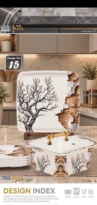 diner set 8 person serving unieq colours print