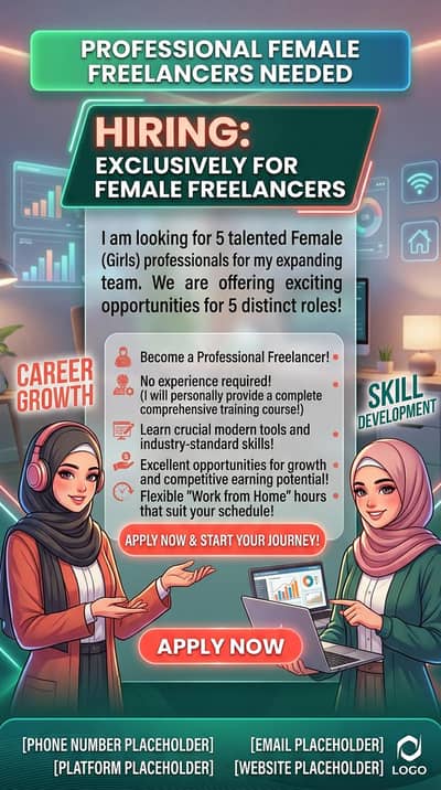 JOIN OUR TEAM: 5 Female Freelancers Needed (Free Training Provided)