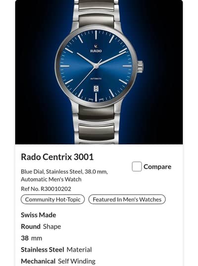 blue dial watch