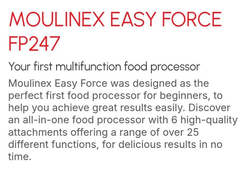 Moulinex food processor. . . 1