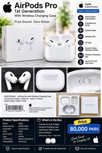 Apple AirPods Pro 1st Generation Original ( Cork Ireland]