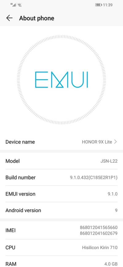 Honor 9X Lite J22