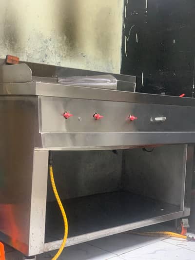 double fryer with hot plate