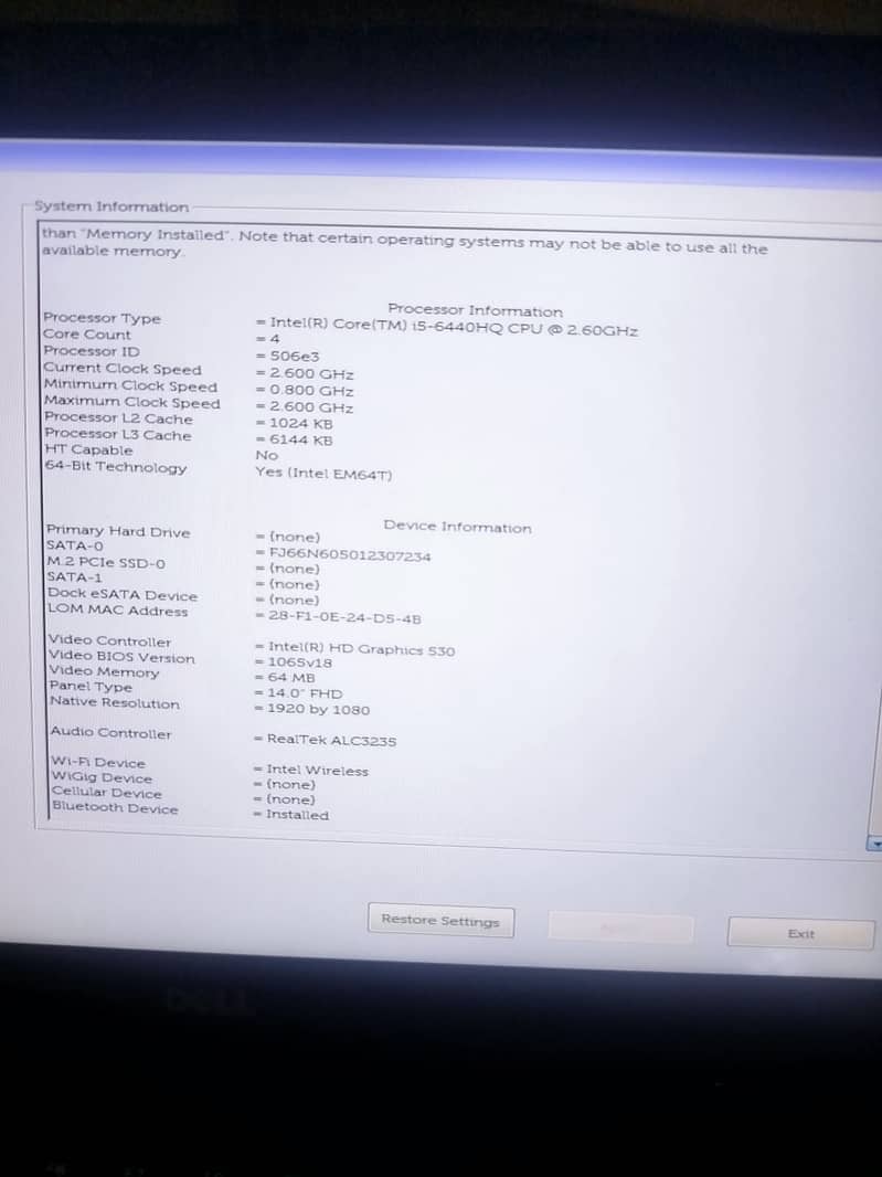 DELL Latitude E5470 3