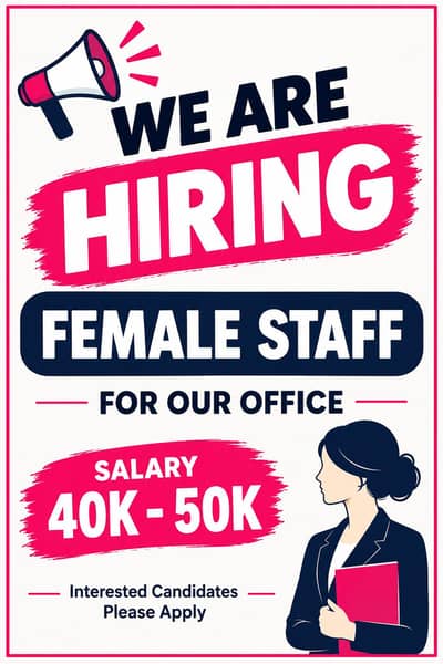 urgent female staff chahiya fix salary