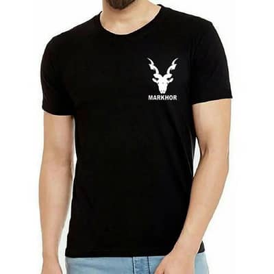 Men’s Black Markhor T-Shirt | Cotton | Unisex | New