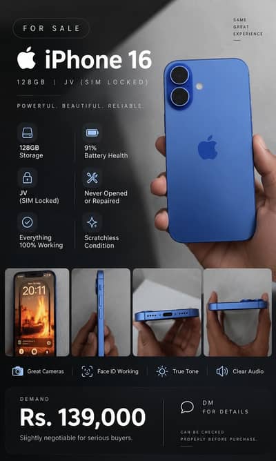 iPhone 16 128GB – JV | Excellent Condition