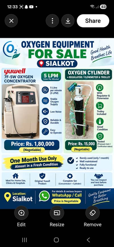 yuwell 7f-5w oxygen concentrator