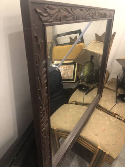 Solid wood mirror