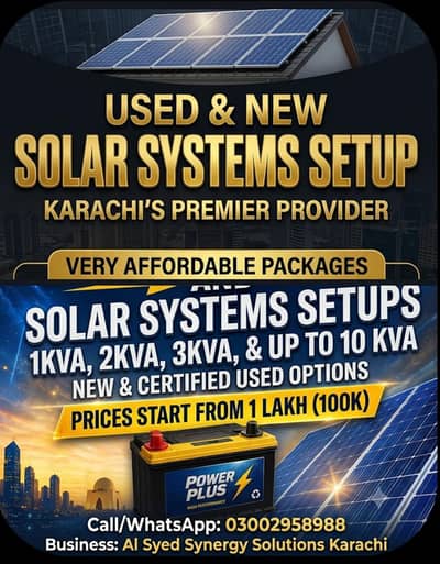 used and new solar systems from 1kva to 15kva