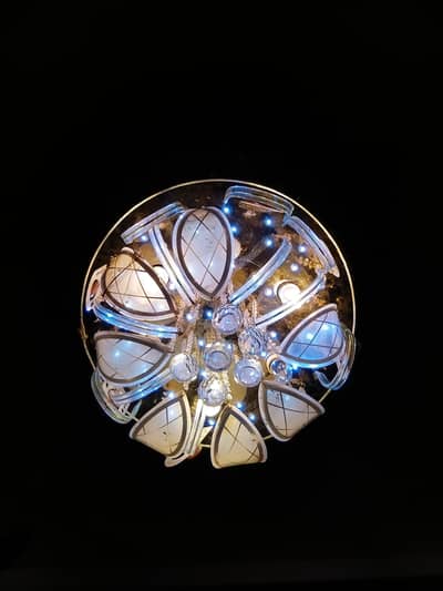 “Beautiful Used Jhumar – Crystal Ceiling Light, Excellent Condition”