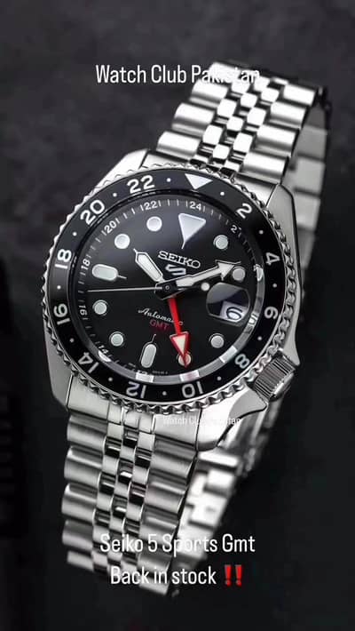 seiko 5 sports gmt ssk001 black dial brand new 42mm full set