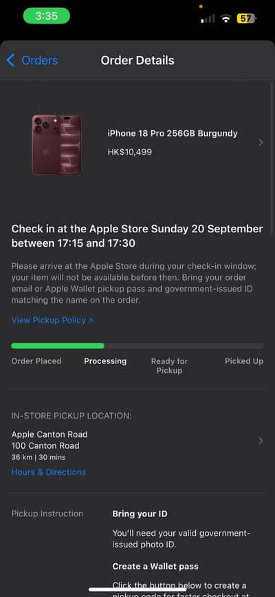 Apple iPhone 18pro 256gb