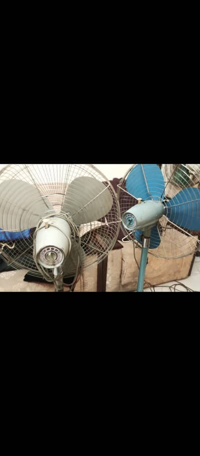 2 Vintage pedestal fans 24inch class