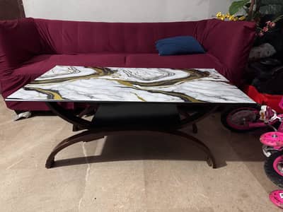 7Seater golden stripes Sofa Set with table