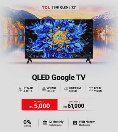 TCL LED All Size Available With 0% Markup on 12 Months instalment plan