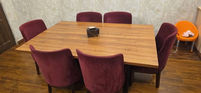 Dinning table with six chairs available for sale!