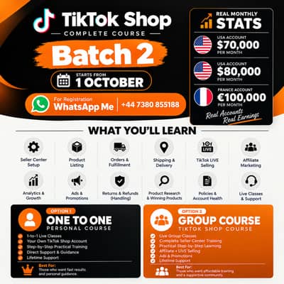 TikTok shop Seller Central Course From Scratch to Expert limited Seats