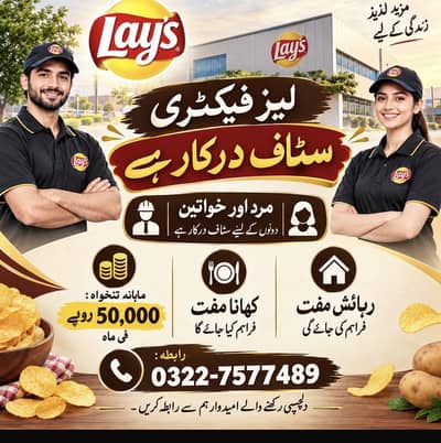 Packing work in lays factory male female job  hiring new factory work