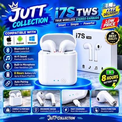 i7S TWS Wireless Earbuds – 8H Battery