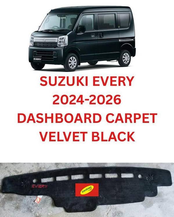 Car Suzuki Every 2024-2026 Heavy Velvet Dashboard Mats - High Quality Dash Mat Carpets - Anti-Scratch | Washable | Velvet Material - Protects Dashboard From UV Rays