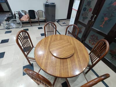 sheesham wood dining table with 6 chairs